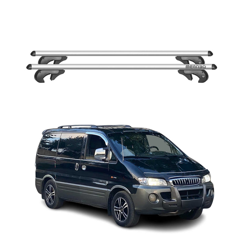 Barres de toit transversales pour Hyundai Starex 1997-2007 90kg Alu Gris 2x
