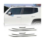 Garniture de Fenêtre pour Jeep Renegade SUV 2014-2019 Acier Inox Foncé 6Pcs