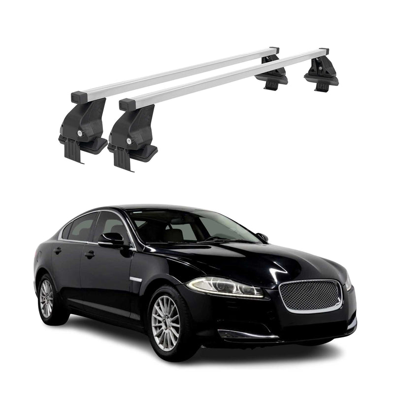 Barres de toit transversales pour Jaguar XF X250 2008-2015 Acier Gris