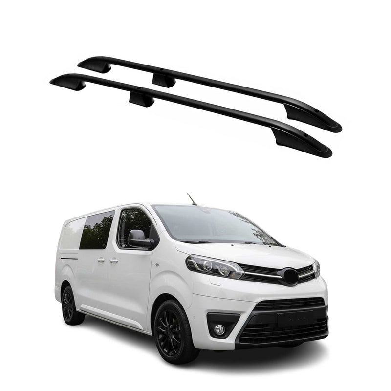 Barres de toit longitudinales pour Toyota ProAce / ProAce Verso 2016-25 L2 Noir