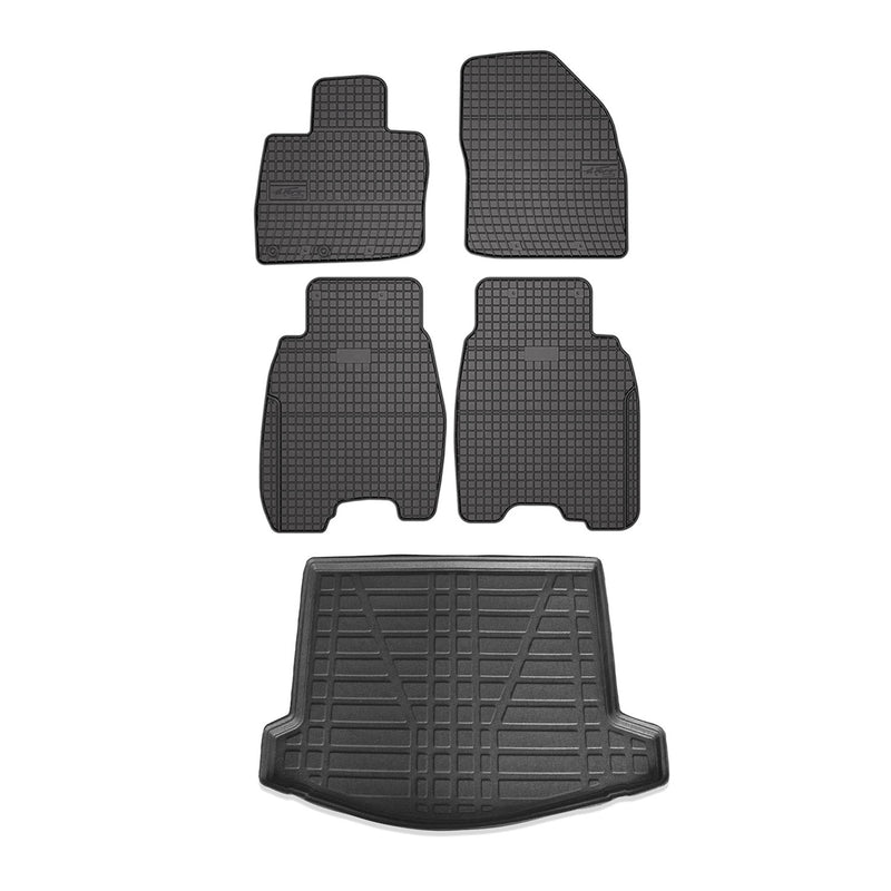 Kit Tapis de sol et coffre pour Honda Civic 2005-2012 HB TPE Noir