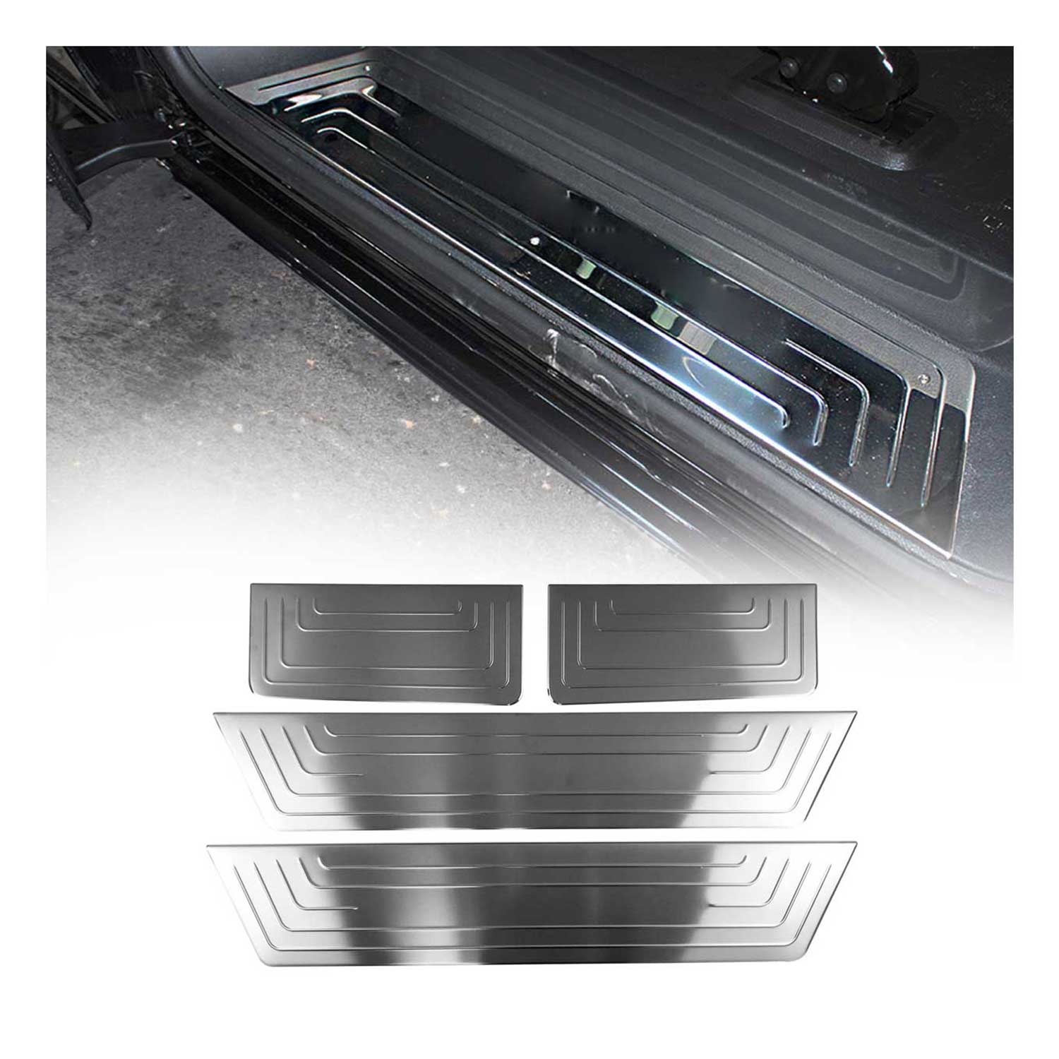 Couverture de Seuil de porte pour VW T6 T6.1 Transporter tout 2015-2024 inox 4x