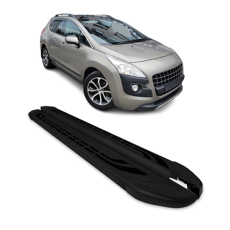 Marchepieds Latéraux pédale pour Peugeot 3008 2009-2016 Aluminium Noir 2Pcs