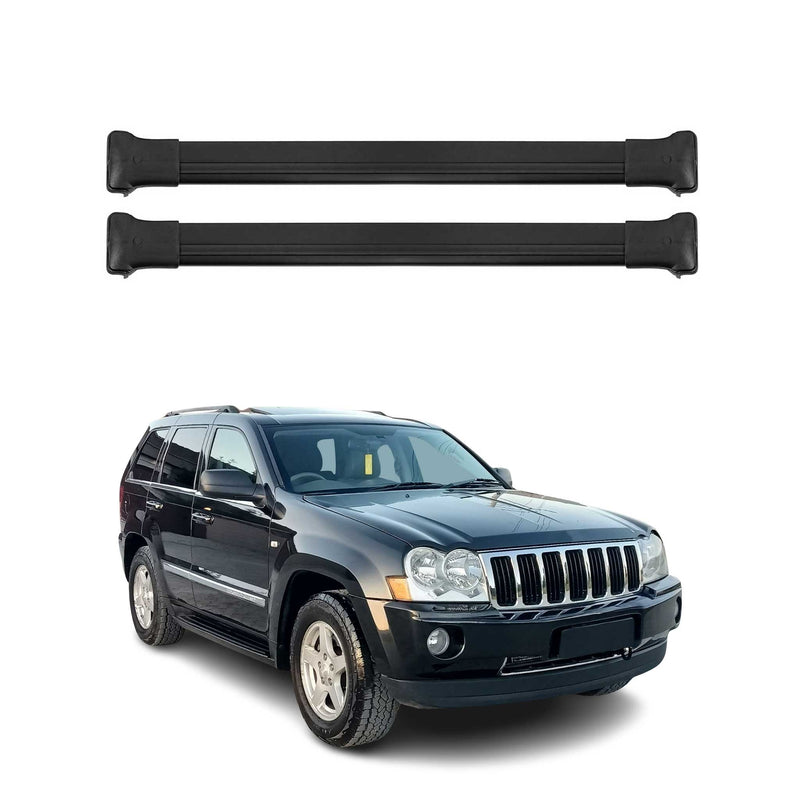 Barres de toit transversales pour Jeep Grand Cherokee 2005-2011 Aluminium Noir