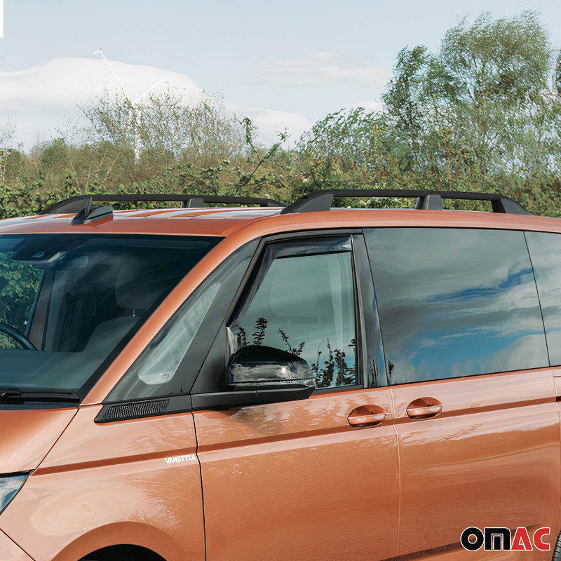 Barres De Toit Longitudinales pour VW T7 Multivan 2021-2025 Alu Noir 2x L1/L2