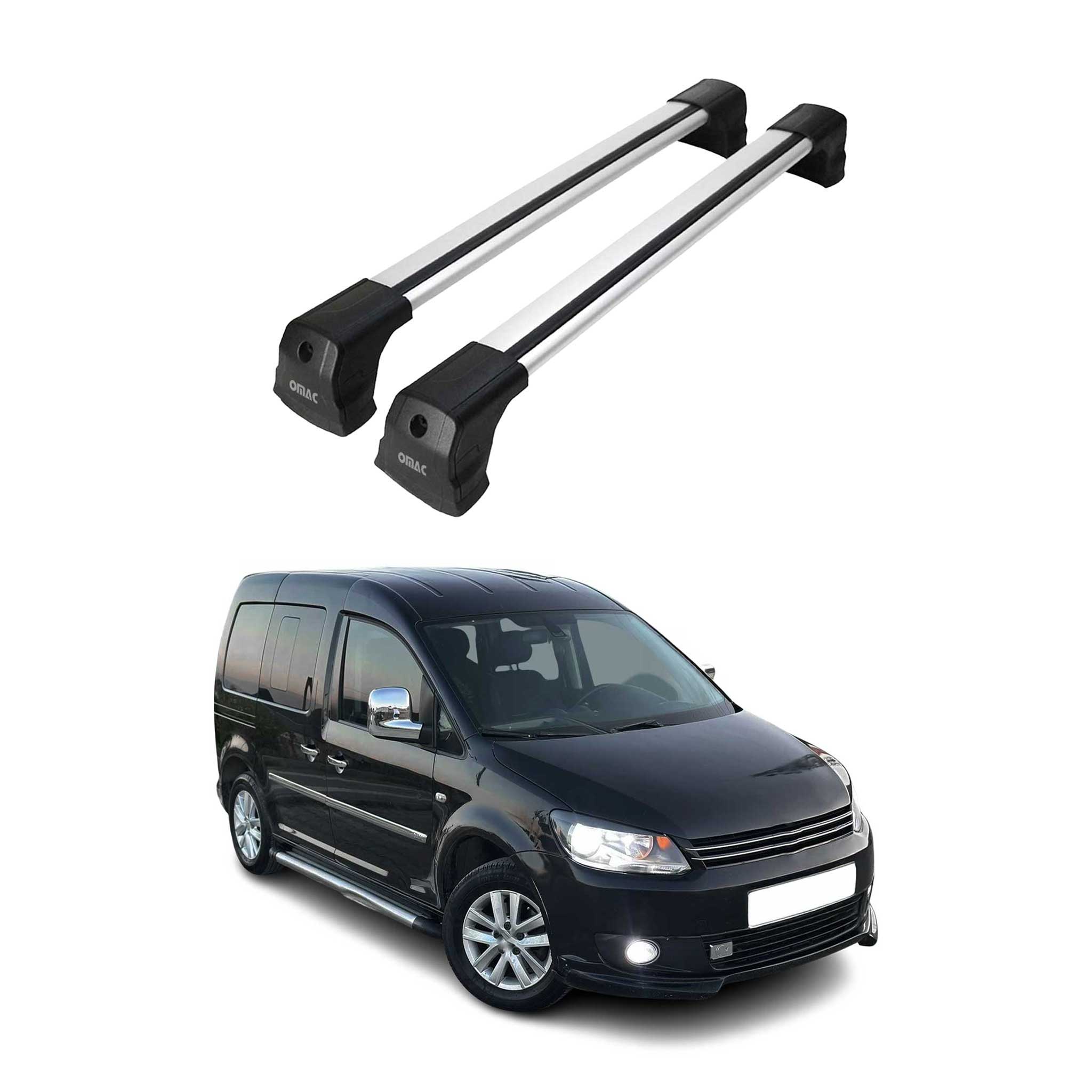 Barres de toit transversales pour VW Caddy III 2003-2015 Pre-FL Aluminium Gris