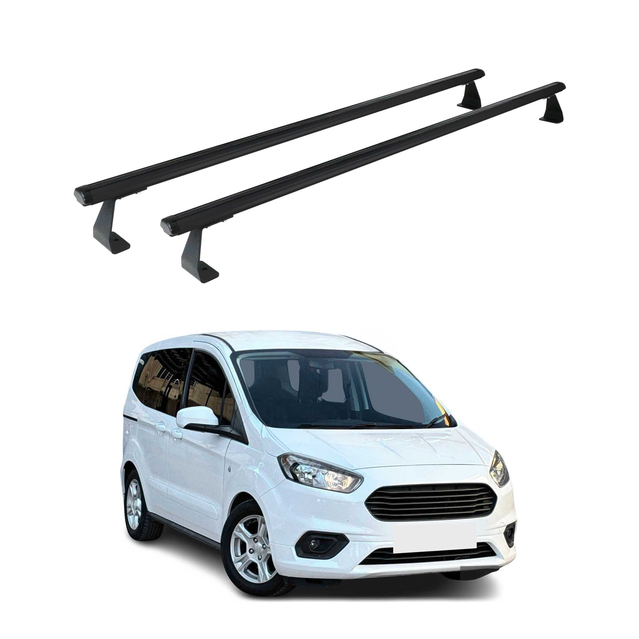 Barres de toit transversales pour Ford Transit Courier 2014-2025 noir en Alu