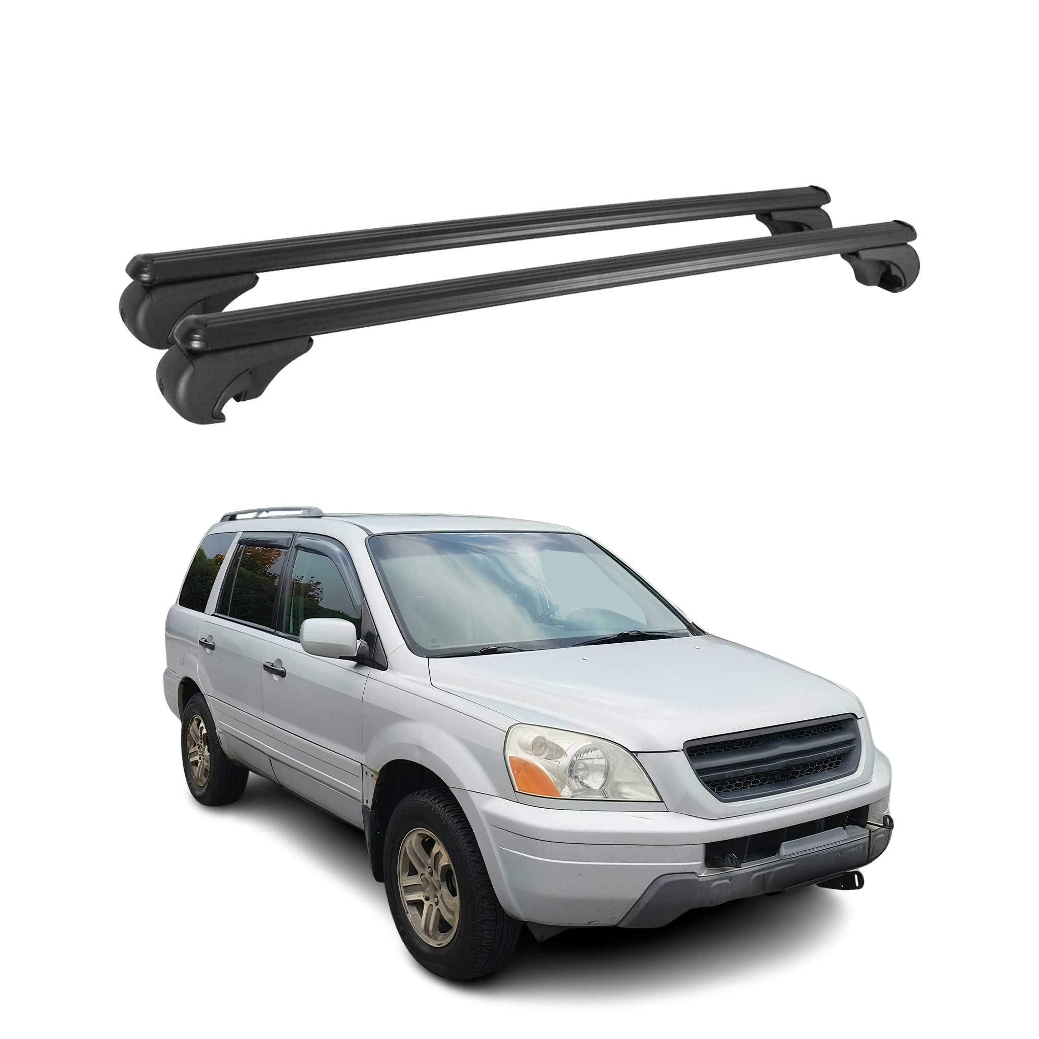 Barres de toit Transversales pour Honda Pilot 2002-2015 Aluminium Noir
