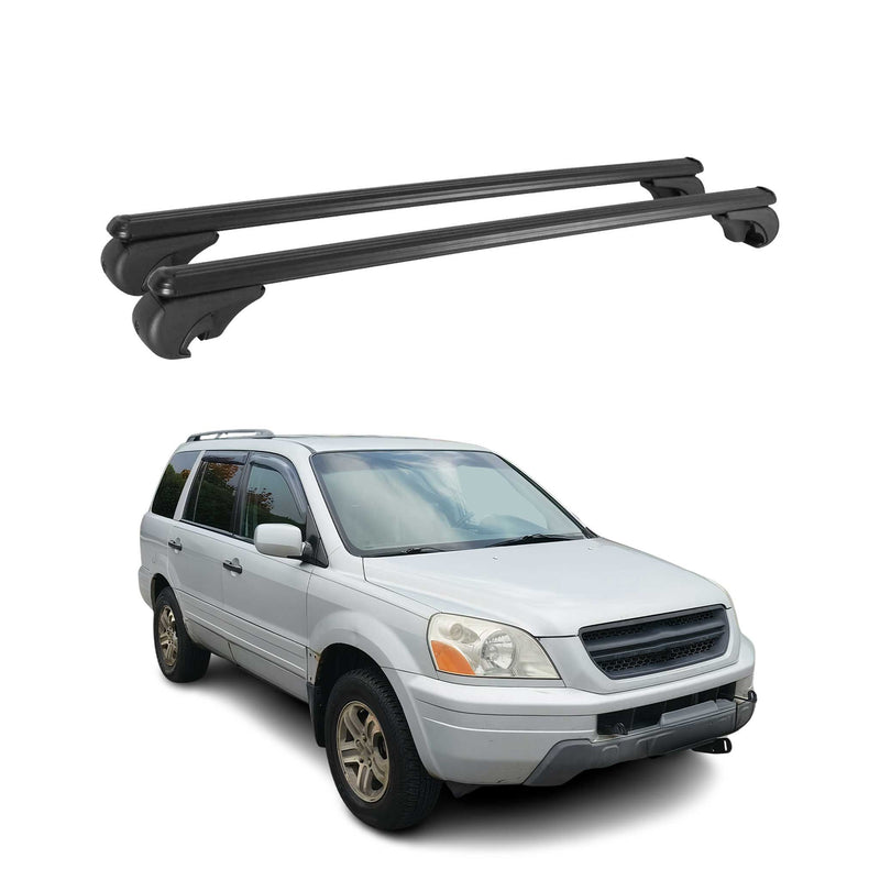 Barres de toit Transversales pour Honda Pilot 2002-2015 Aluminium Noir