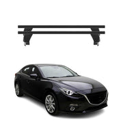 Menabo Barres de toit Transversales pour Mazda 3 2013-2018 Alu Noir ABE 2x