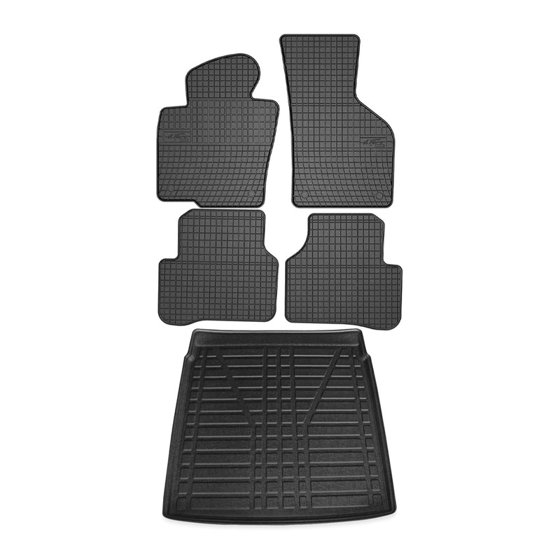 Kit Tapis de sol et coffre pour VW Passat 2005-2010 Noir TPE