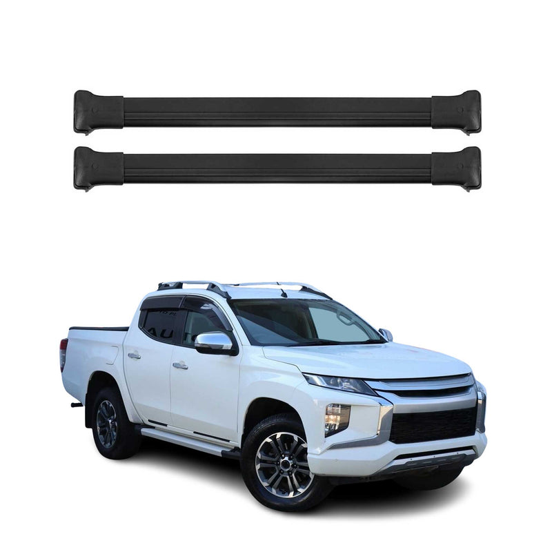 Barres de toit transversales pour Mitsubishi L200 2015-2019 L2 Aluminium Noir