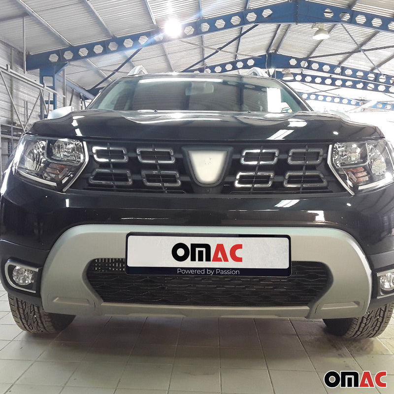 Moulures de Grille de Calandre - pour Dacia Duster 2018-2021 inoxy chromé brossé