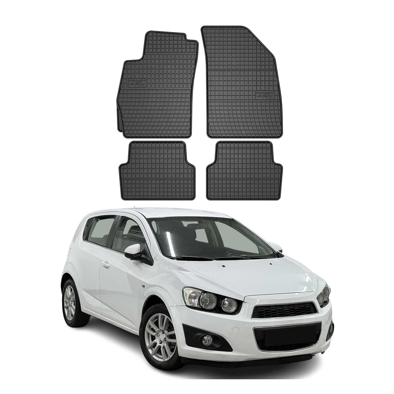 Tapis de Sol pour Chevrolet Aveo 2012-2016 Caoutchouc Noir
