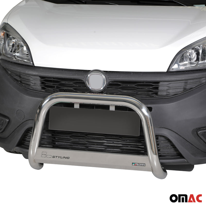 Pare-buffle Avant pour Fiat Doblò 2015-2022 63 mm en Acier Gris