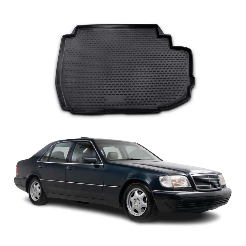 Tapis de Coffre pour Mercedes Classe S W220 1998-2005 caoutchouc TPE 3D Noir 1x