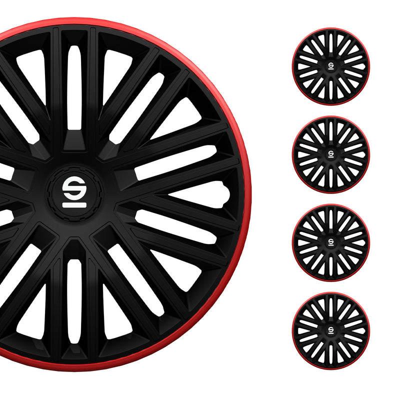 SPARCO Jeu Enjoliveurs de Roues 15 Pouces Noir