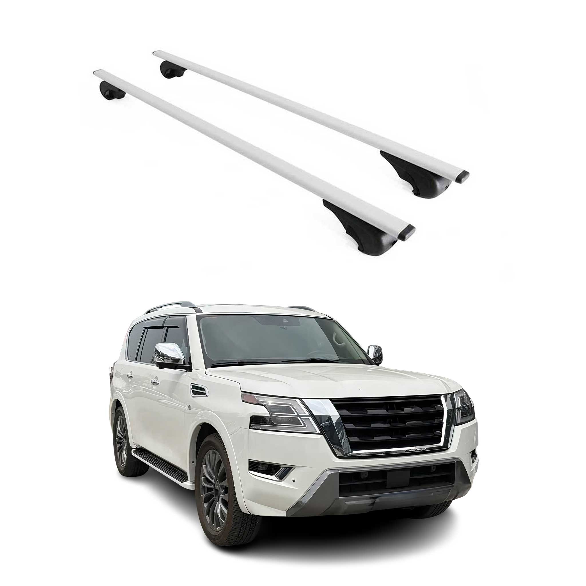 Barres De Toit Transversales pour Nissan Patrol 2010-2024 Gris 2 pcs