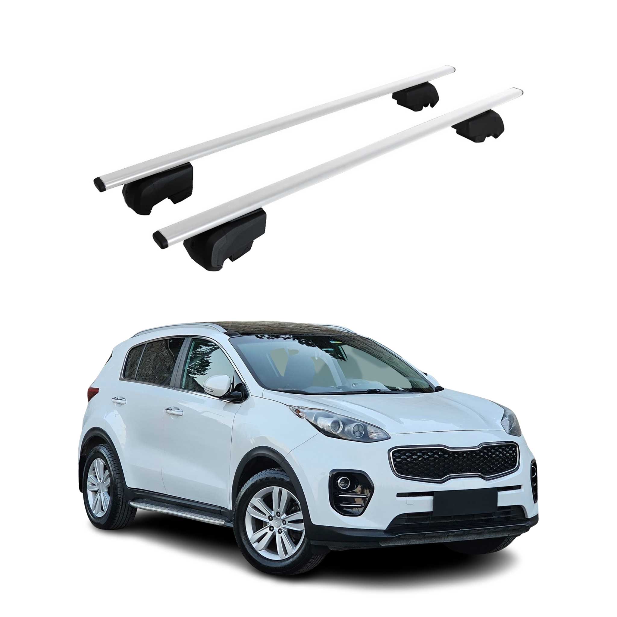 Barres de toit Transversales pour Kia Sportage Typ QL 2015-2021 ABE Fer 2x