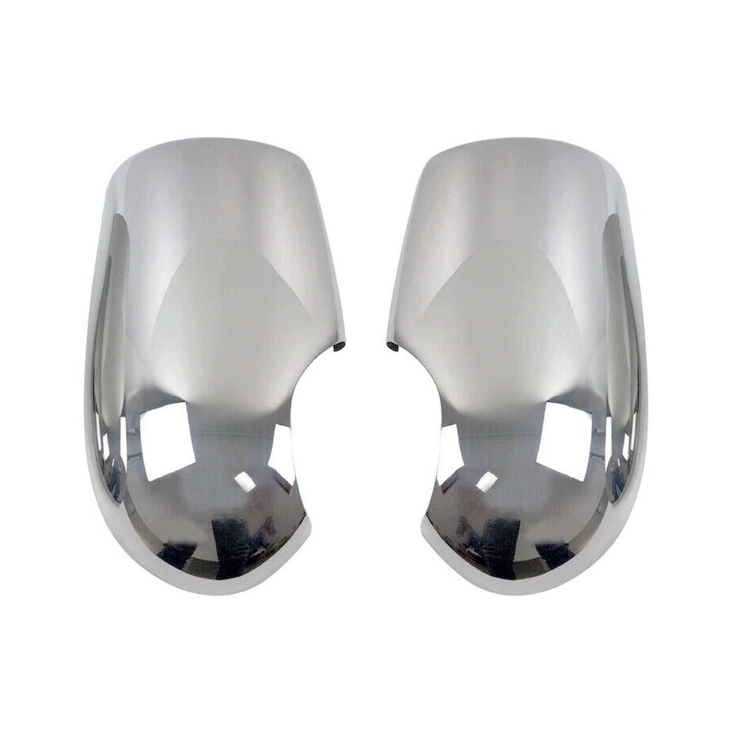 Coques de Rétroviseurs pour Ford Transit 2000-2014 en Acier Chromé Argent