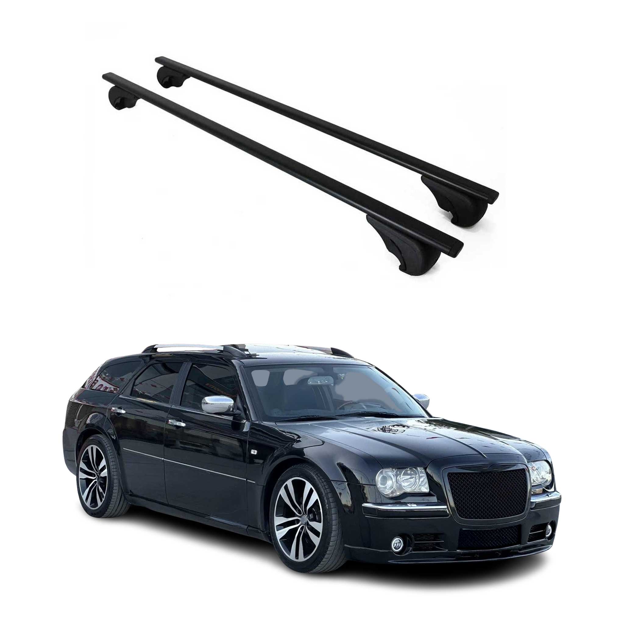 Barres de toit Transversales pour Chrysler 300C Touring 2004-2010 Fer Noir