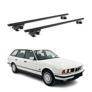 Barres de toit transversales pour BMW Serie 5 Break E34 1991-1997 Noir ABE