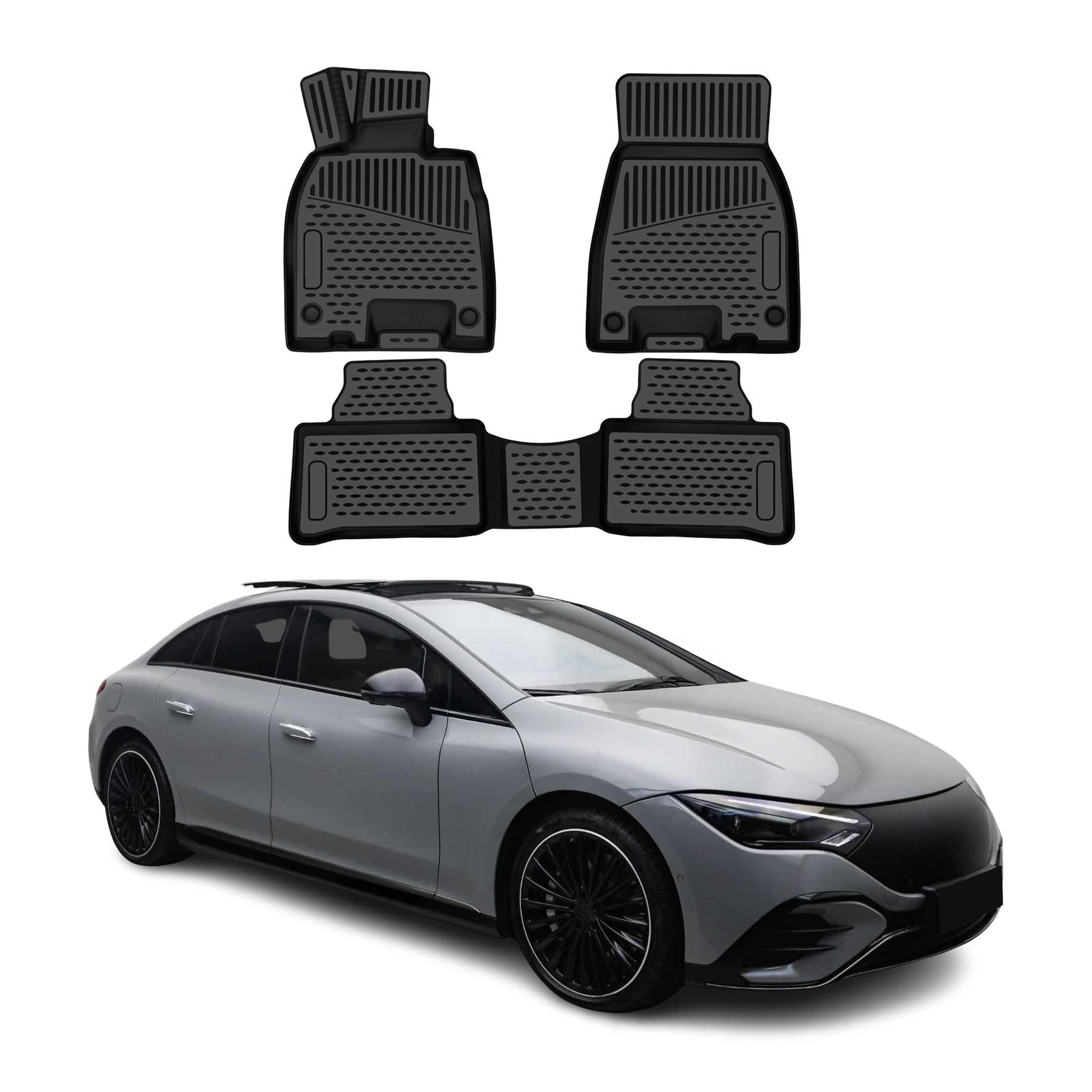 OMAC Tapis de sol pour Mercedes EQE V295 2023-2026 caoutchouc TPE Noir