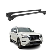 Barres De Toit Transversales pour Nissan Patrol 2010-2024 Alu Noir 2x