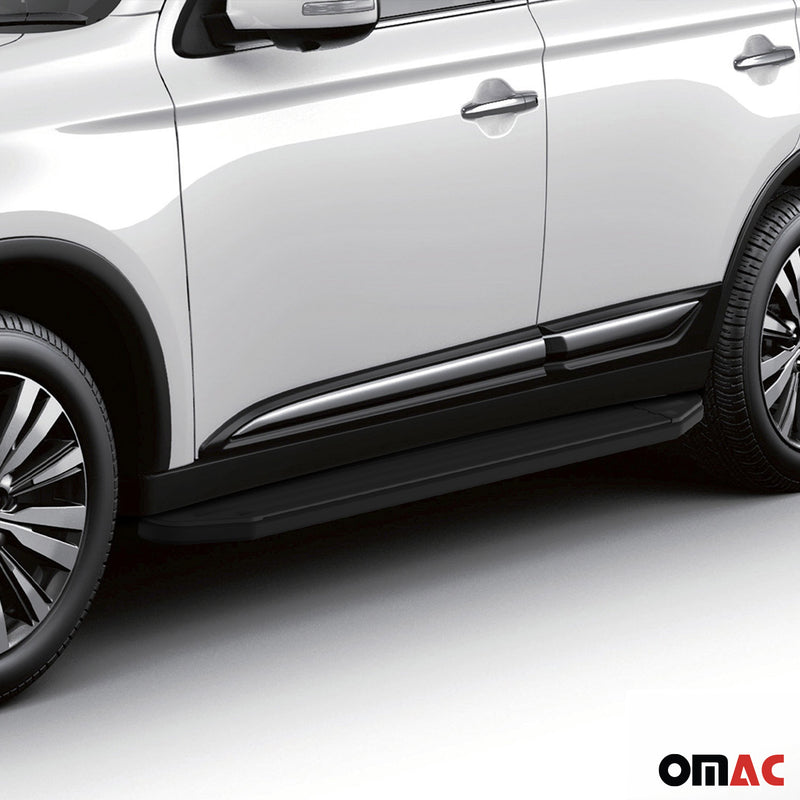 Marchepieds Latéraux pour Mitsubishi ASX 2010-2023 Alu Noir ABE
