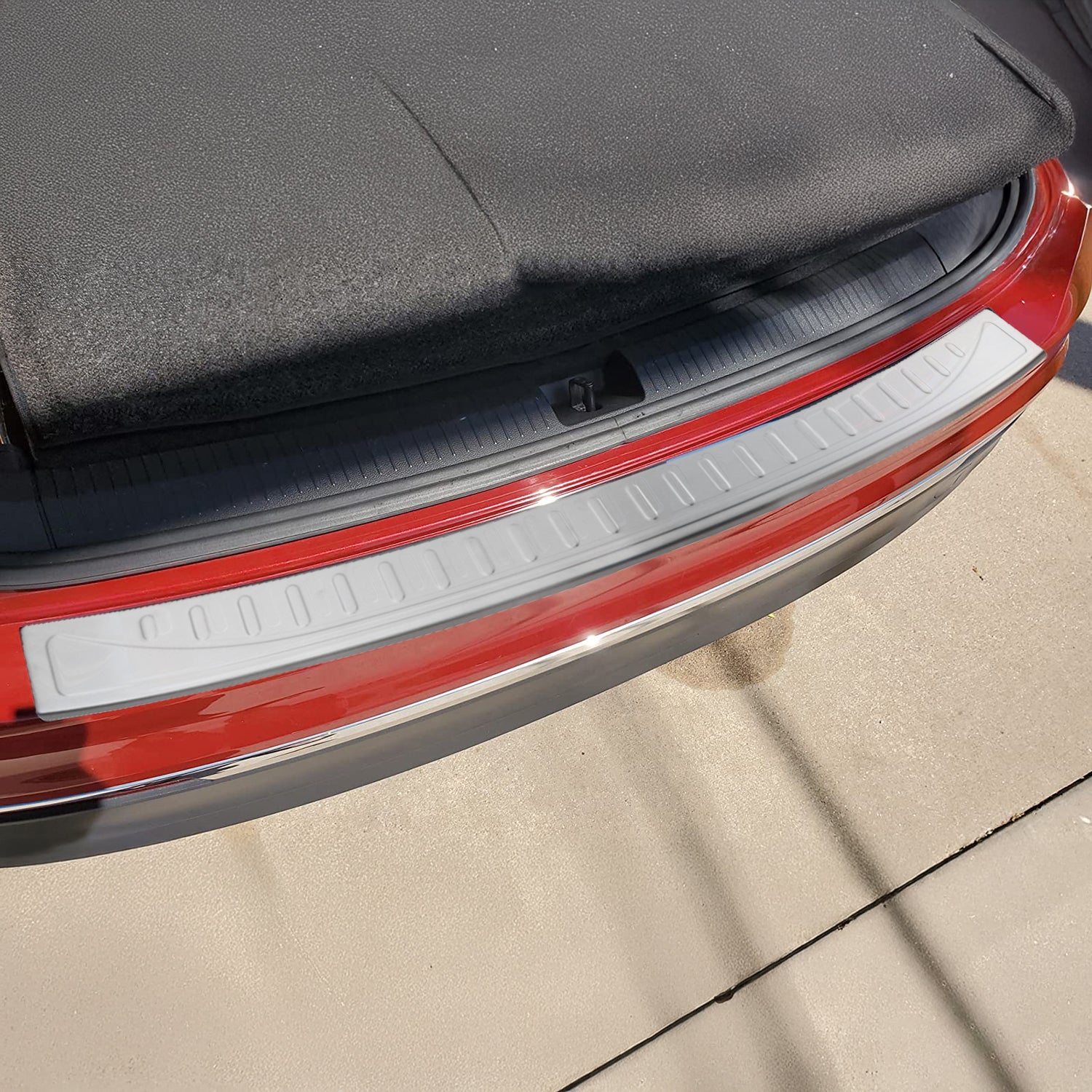 Pour VW Tiguan Allspace 2017-2020 Protection Seuil Coffre Pare-chocs Arrière Acier Inox Chromé brossé