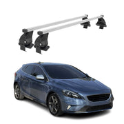 Barres de toit transversales pour Volvo V40 2012-2016 Acier Gris