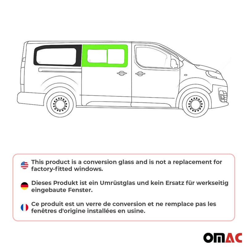 Vitre de Porte pour Opel Vivaro 2019-2024 L2 L3 Avant Droit Fenêtre coulissante