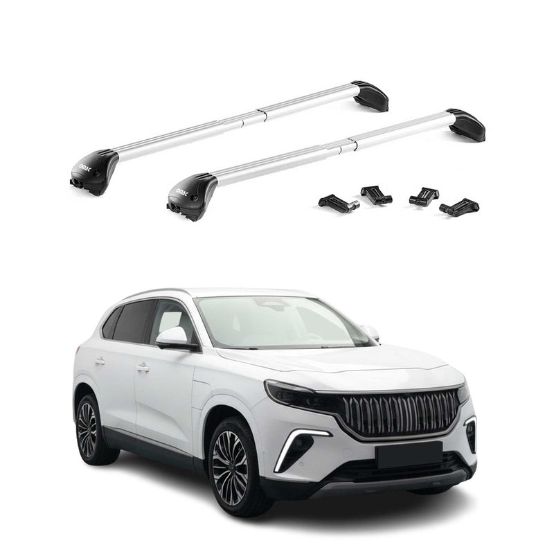 Barres de toit transversales pour Togg T10X 2023-2025 Aluminium Gris 2x ABE