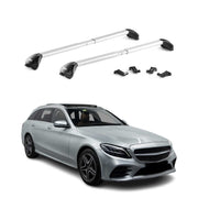 Barres de toit transversales pour Mercedes Classe C S205 2015-2021 Alu Gris ABE