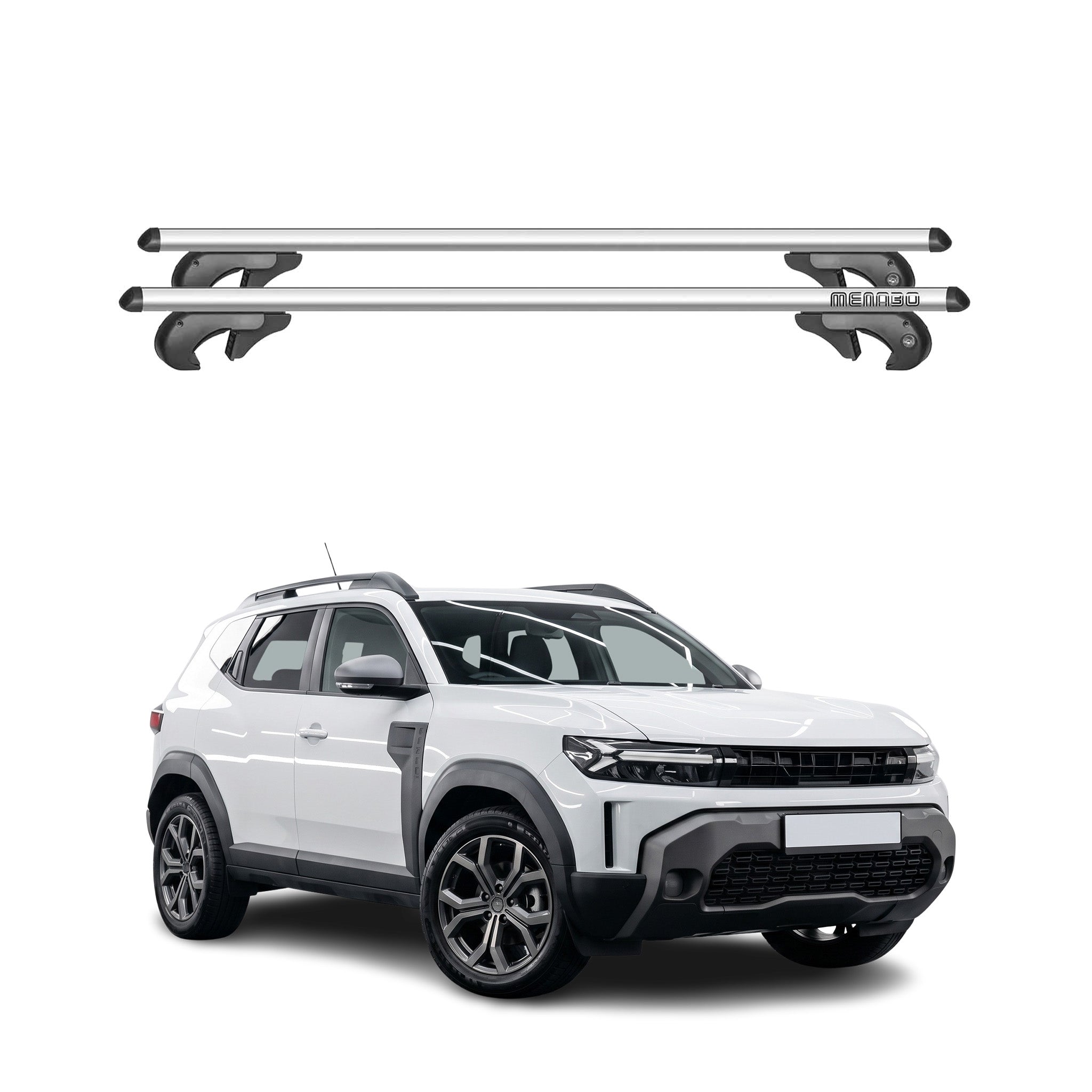 Barres de Toit transversales pour Dacia Duster mk3 2024-26 Aluminium Argent 2Pcs