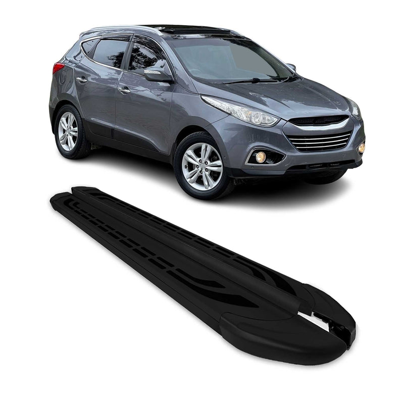 Marchepieds Latéraux pédale pour Hyundai ix35 2009-2015 Aluminium Noir 2Pcs