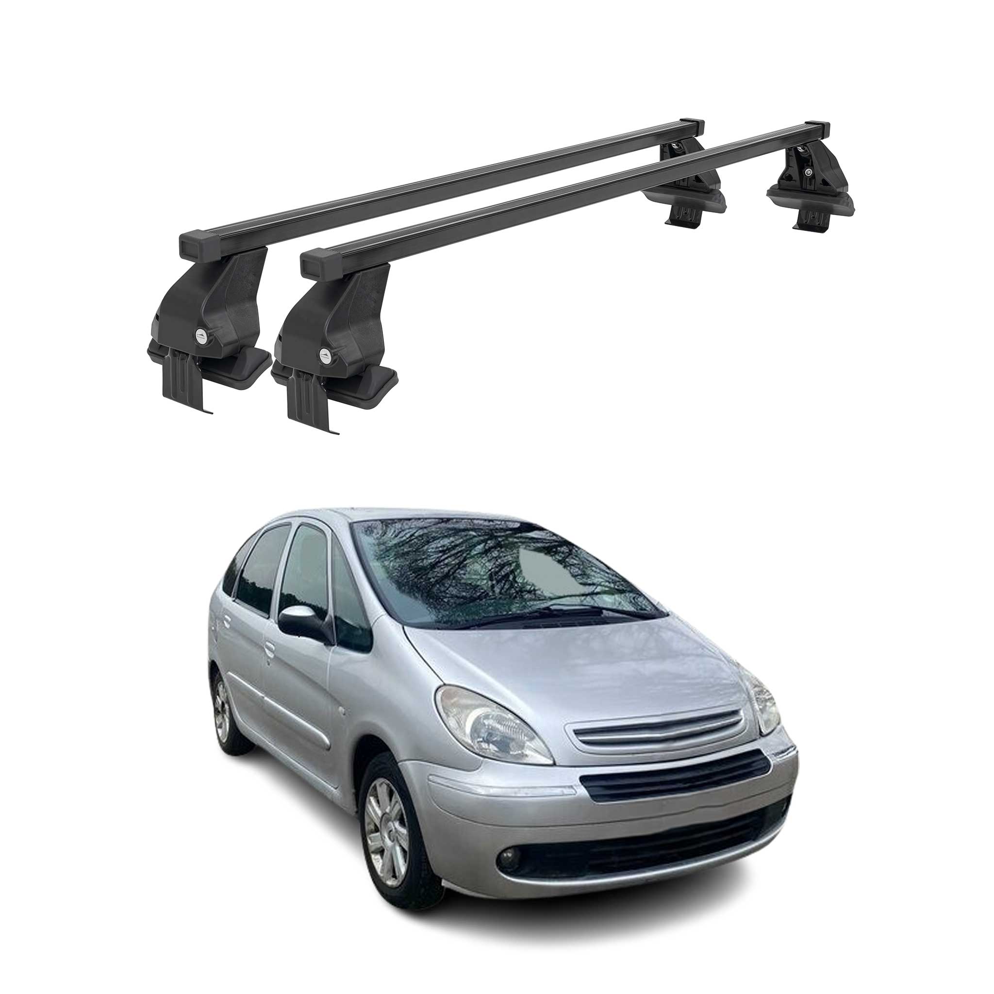 Barres Transversales Menabo pour Citroen Xsara Picasso 1999-2010 Noir
