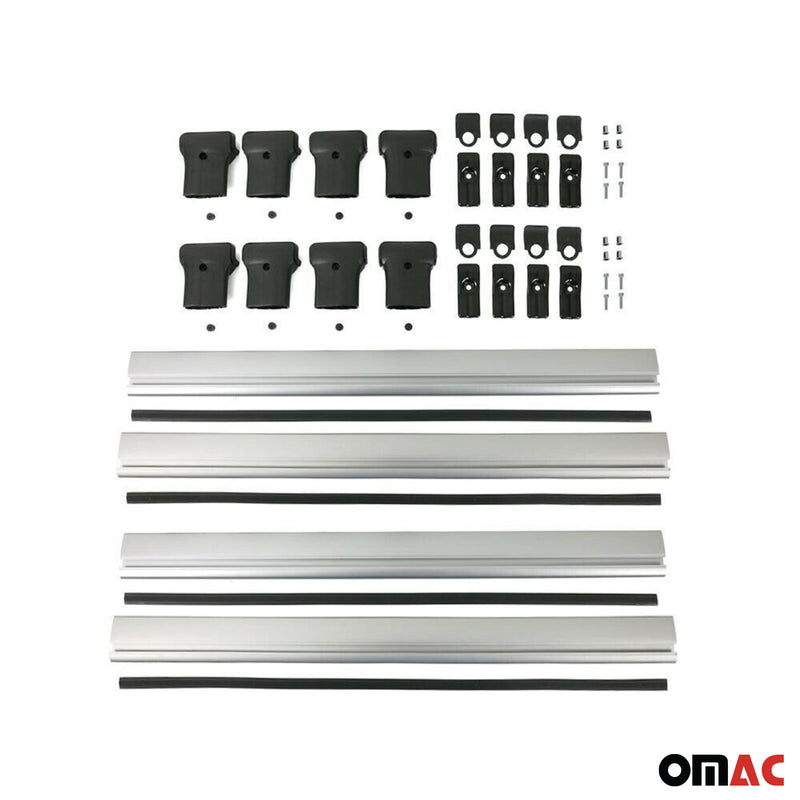 Barres de Toit transversales pour Fiat Scudo 2022-2025 Aluminium Argent 4Pcs