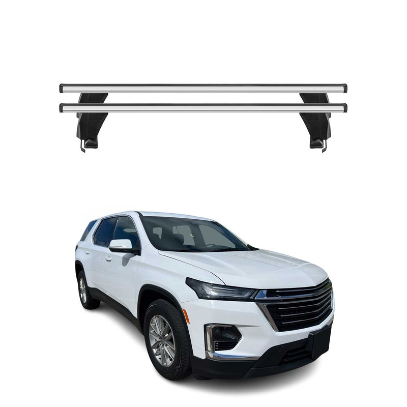 Menabo Barres de toit Transversales pour Chevrolet Traverse 2018-24 Alu Gris 2x