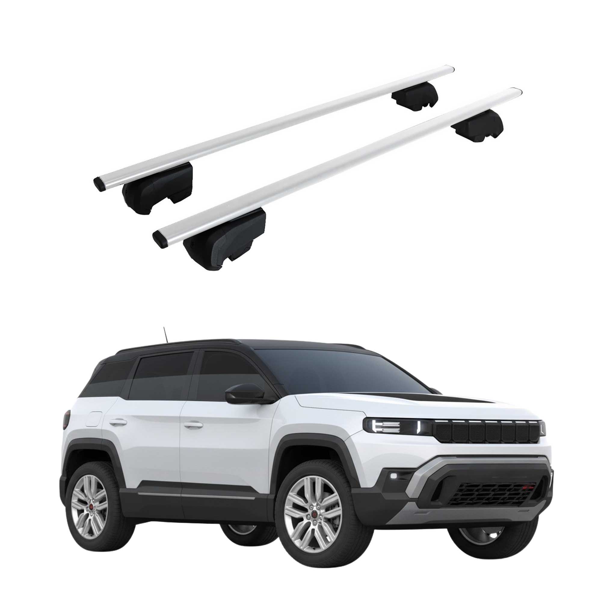 Barres de toit Transversales pour Jeep Compass III J4U dès 2026 Fer Gris 2x