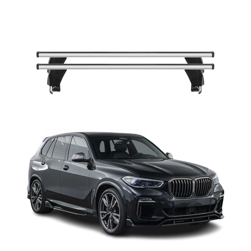 Menabo Barres de toit Transversales pour BMW X5 G05 2019-2025 Alu Gris 2x