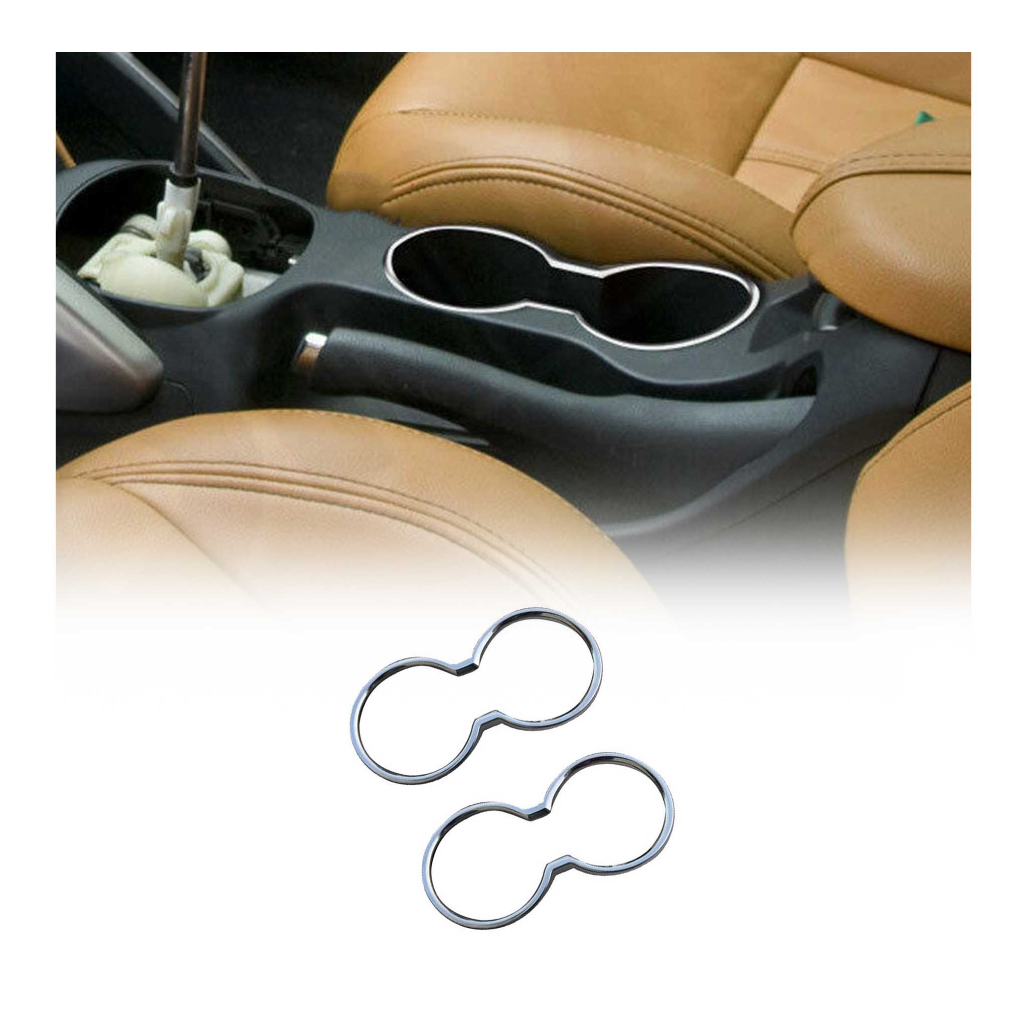 Cadre porte-gobelet pour Hyundai Veloster 2011-2017 acier inox chromé 2 Pcs