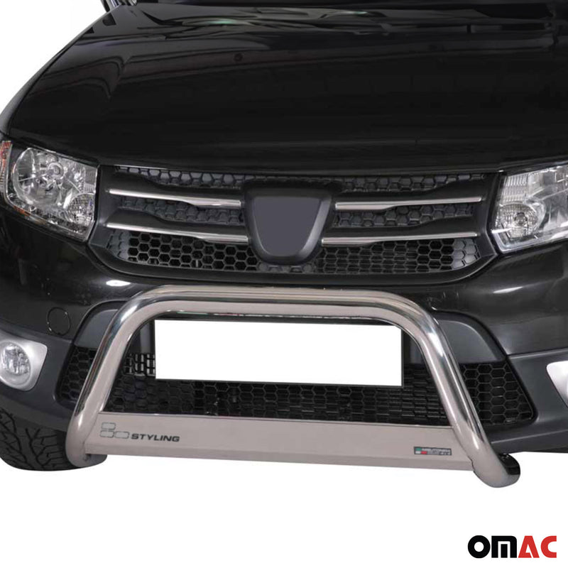 Pare-buffle Avant pour Dacia Sandero 2012-2016 63 mm en Acier Gris