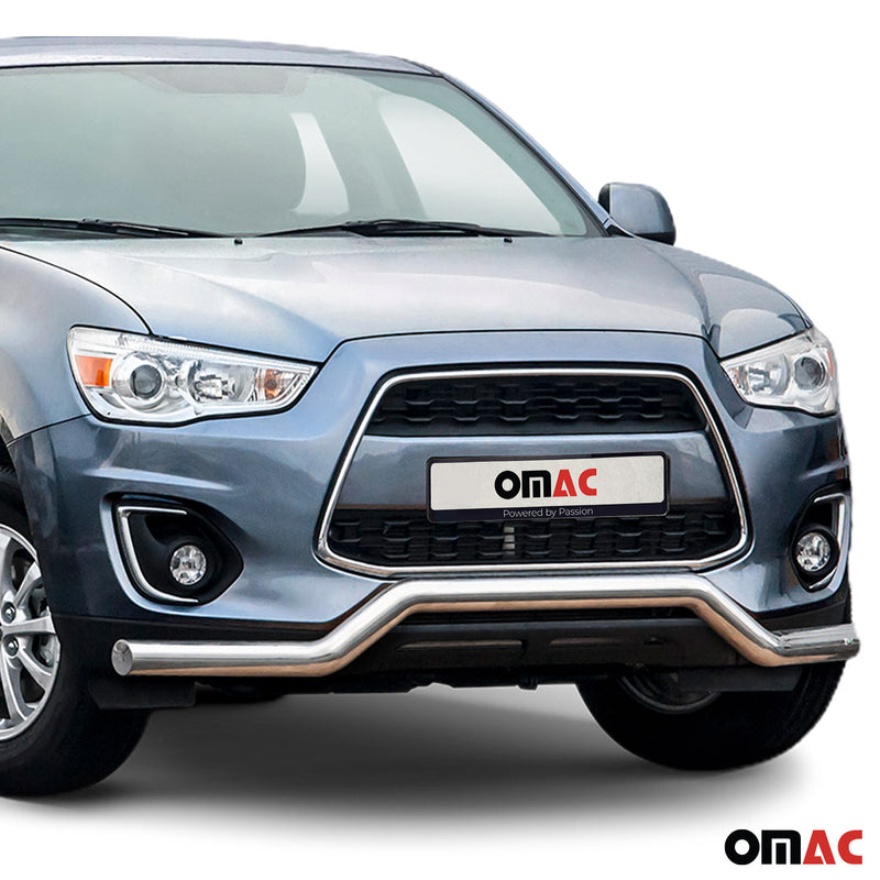 Pare-Buffle Avant Pour Mitsubishi ASX 2012-2017 en Acier Inox Argent