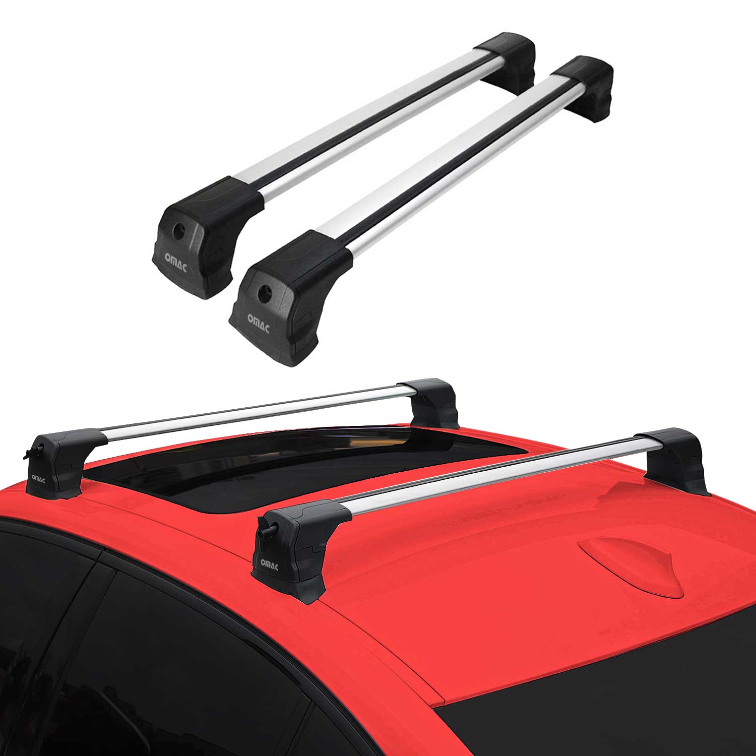 Barres de toit transversales pour Citroen Jumpy II 2007-2016 Aluminium Gris 2x