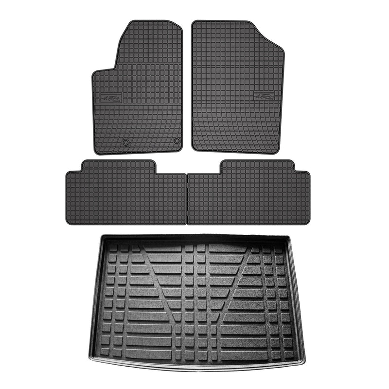 Kit Tapis de sol et coffre pour Citroen Berlingo 1996-2009 TPE Noir