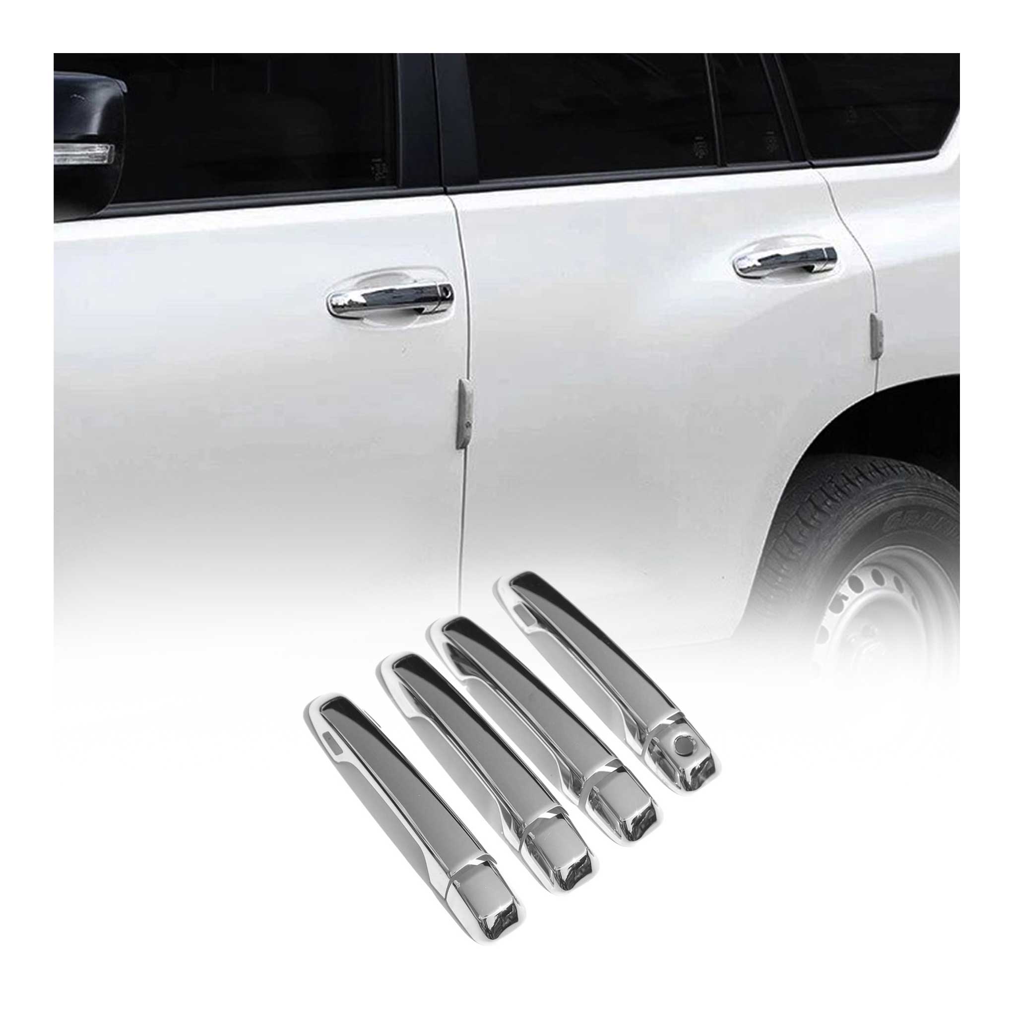 Couverture de poignée de porte pour Toyota Land Cruiser Prado 2009-2023 Acier