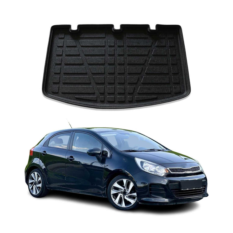 Tapis de Coffre pour Kia Rio 2011-2017 HB en TPE Noir