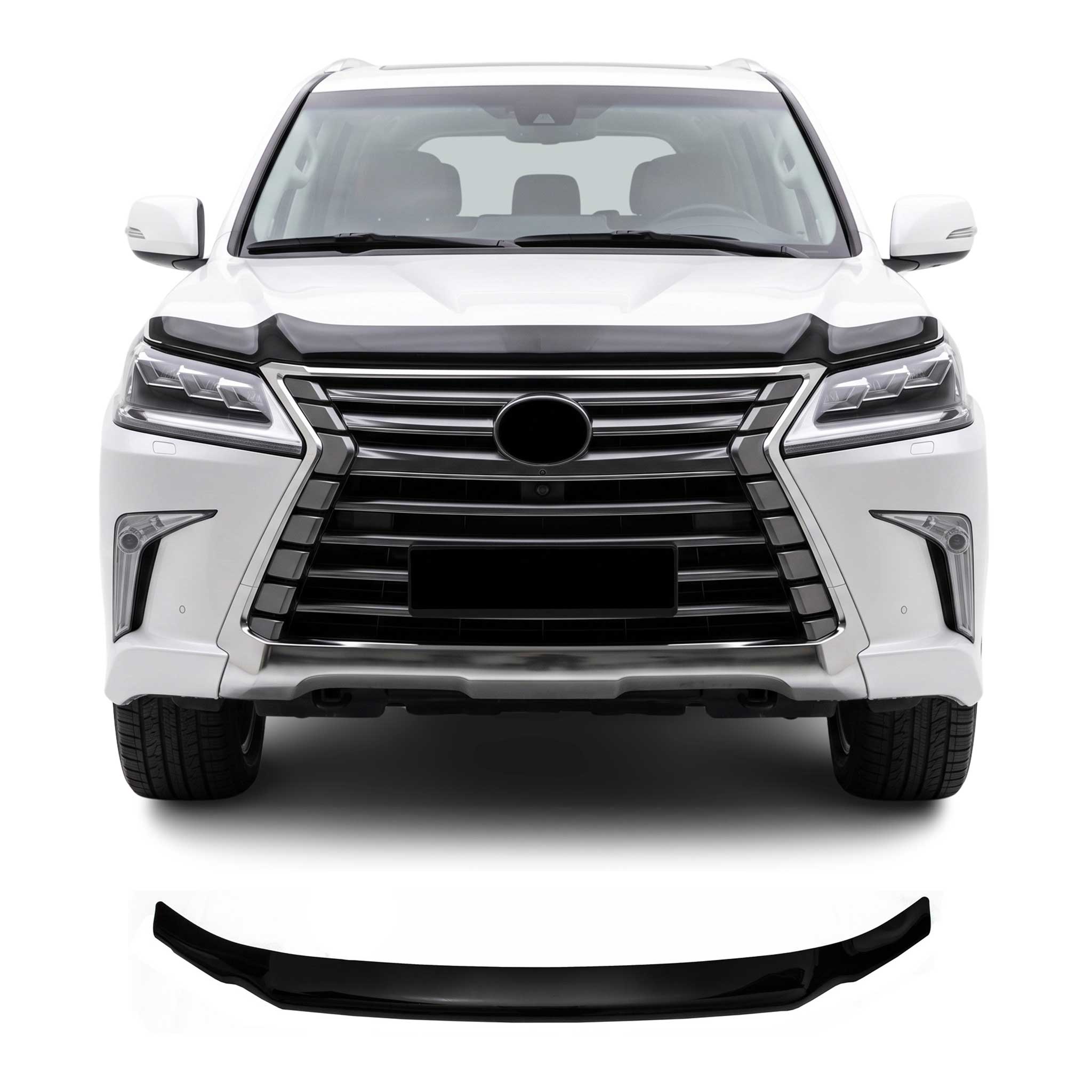 Deflecteurs d'air capot de voiture pour Lexus LX 570 2015-2021 Acrylique Noir