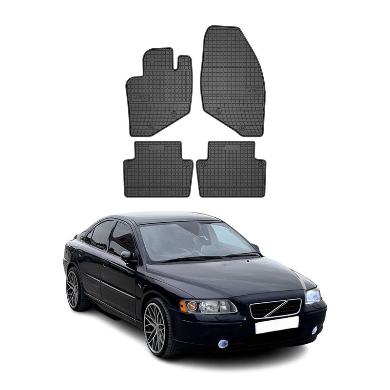 Tapis de Sol pour Volvo S60 2000-2009 Caoutchouc Noir